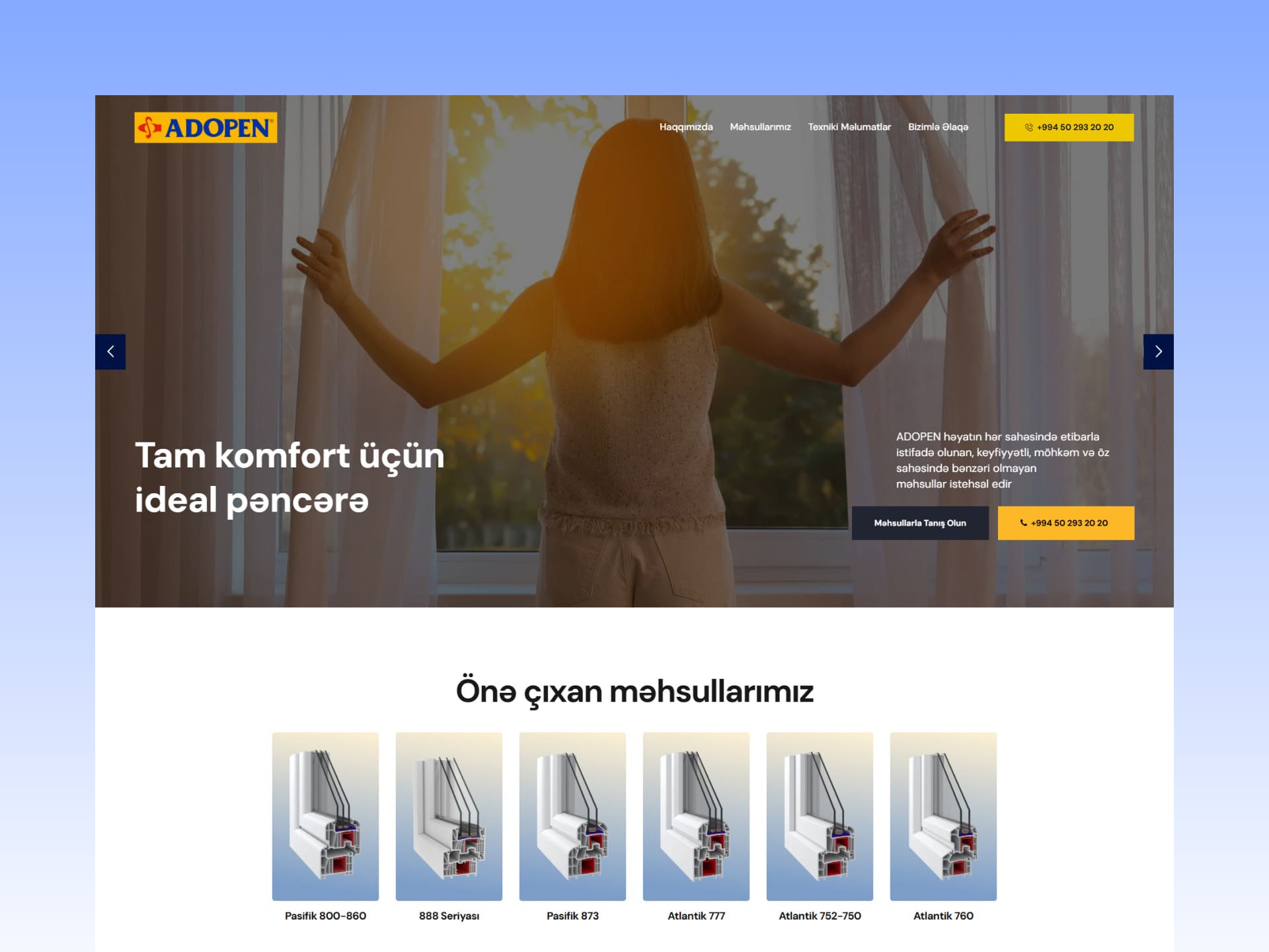 ADOPEN - Qapı, PVC Pəncərə, Jalüz Sistemləri - Nora.az Layihəsi